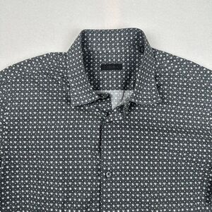 ZZegna Geometric All Over Print Men's 41/16 Short Sleeve Cotton‎ Shirt